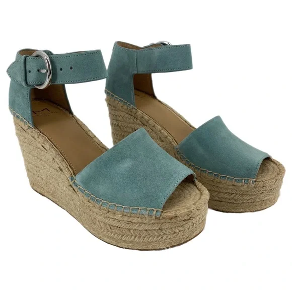 Marc Fisher Medium Green Suede Alida Espadrille Wedges - Picture 2 of 9